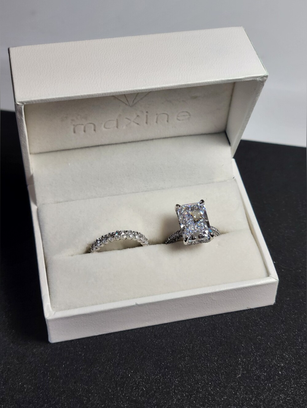 Maxine Silver-Plated Cubic Zirconia Engagement Ring Set Size 4